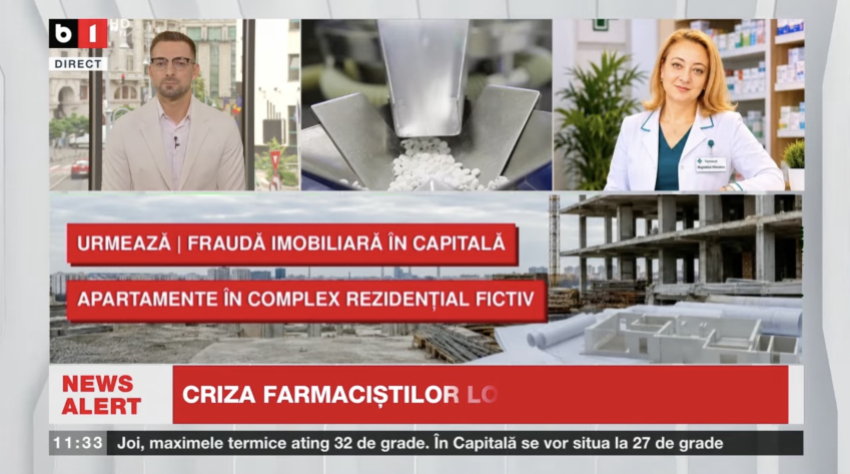 Magdalena Vihocencu, farmacist, intervenție în direct la B1 TV în legătură cu riscul ca farmaciile să rămână fără personal